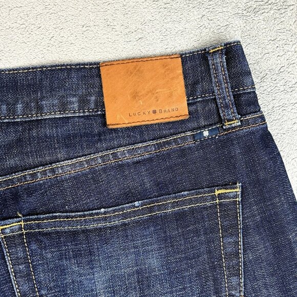 Lucky Brand 361 Vintage Straight Mens Stretch Denim Jeans Blue Dark Wash Jean - Picture 5 of 7